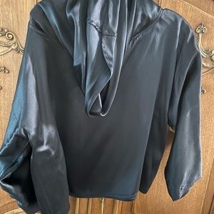 ZORAN 100% silk exaggerates cowl neck top